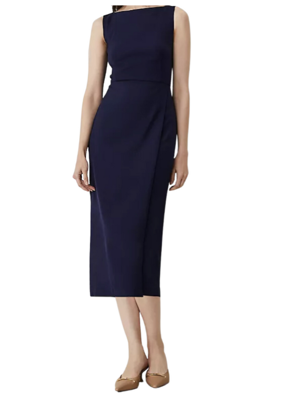 Boatneck Wrap Sheath Dress
